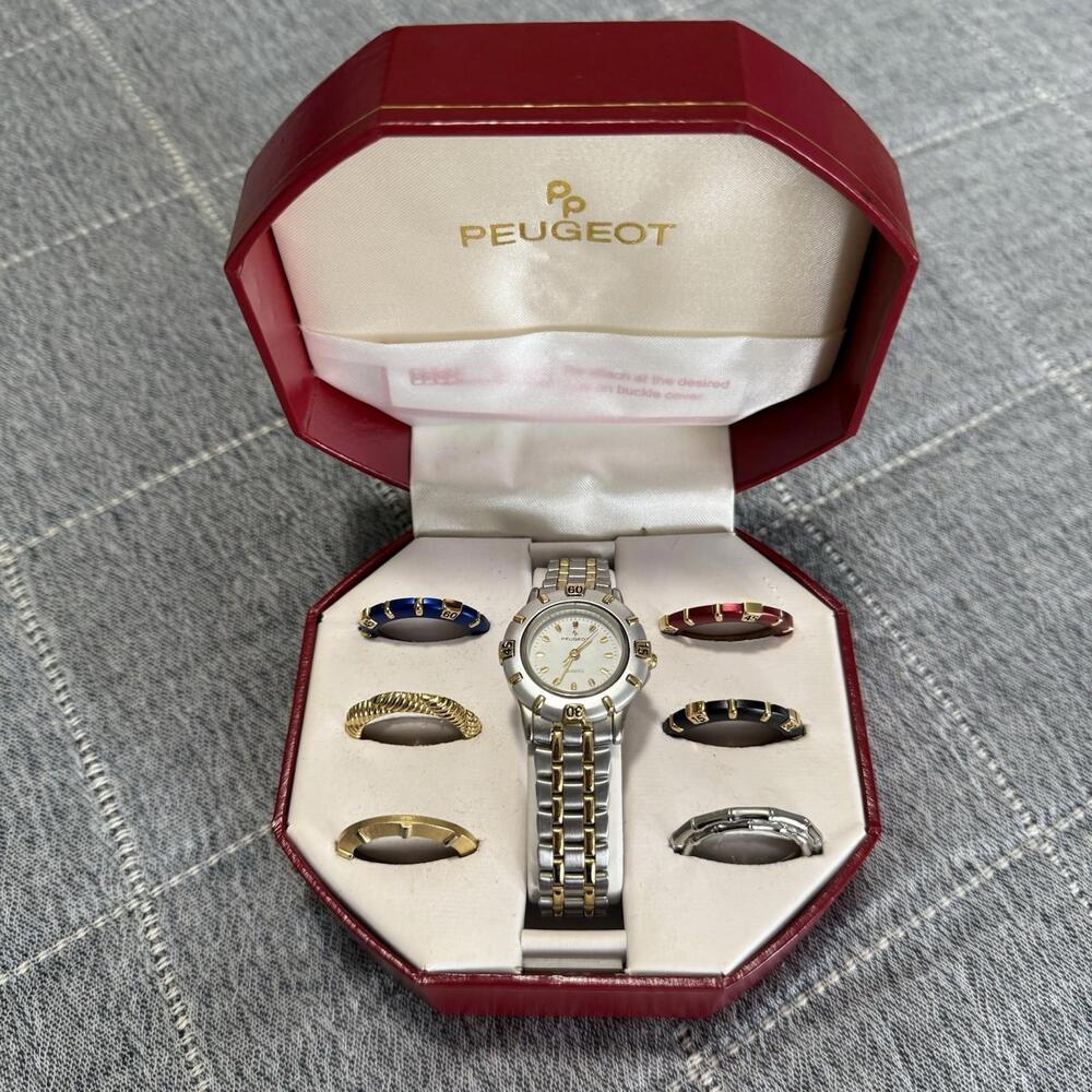 Peugeot Womens Watch Silver Interchangeable Bezels With New Battery